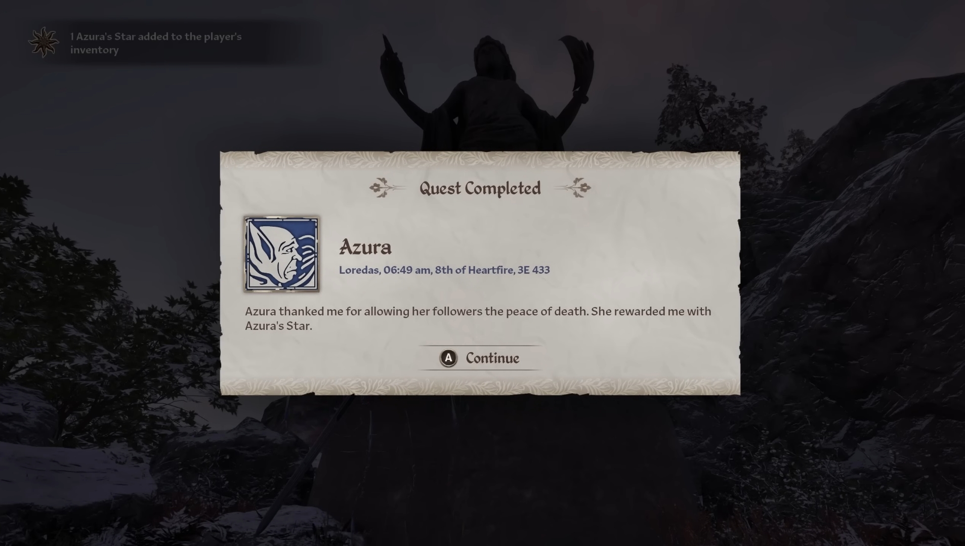 Azura's Star is the reward for Azura’s quest (Image via Bethesda)