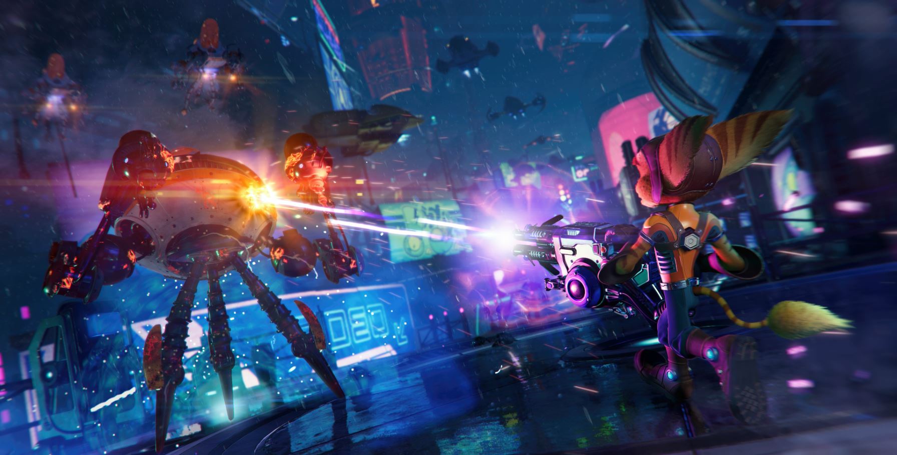 Ratchet shooting a drone (Image via Insomniac)