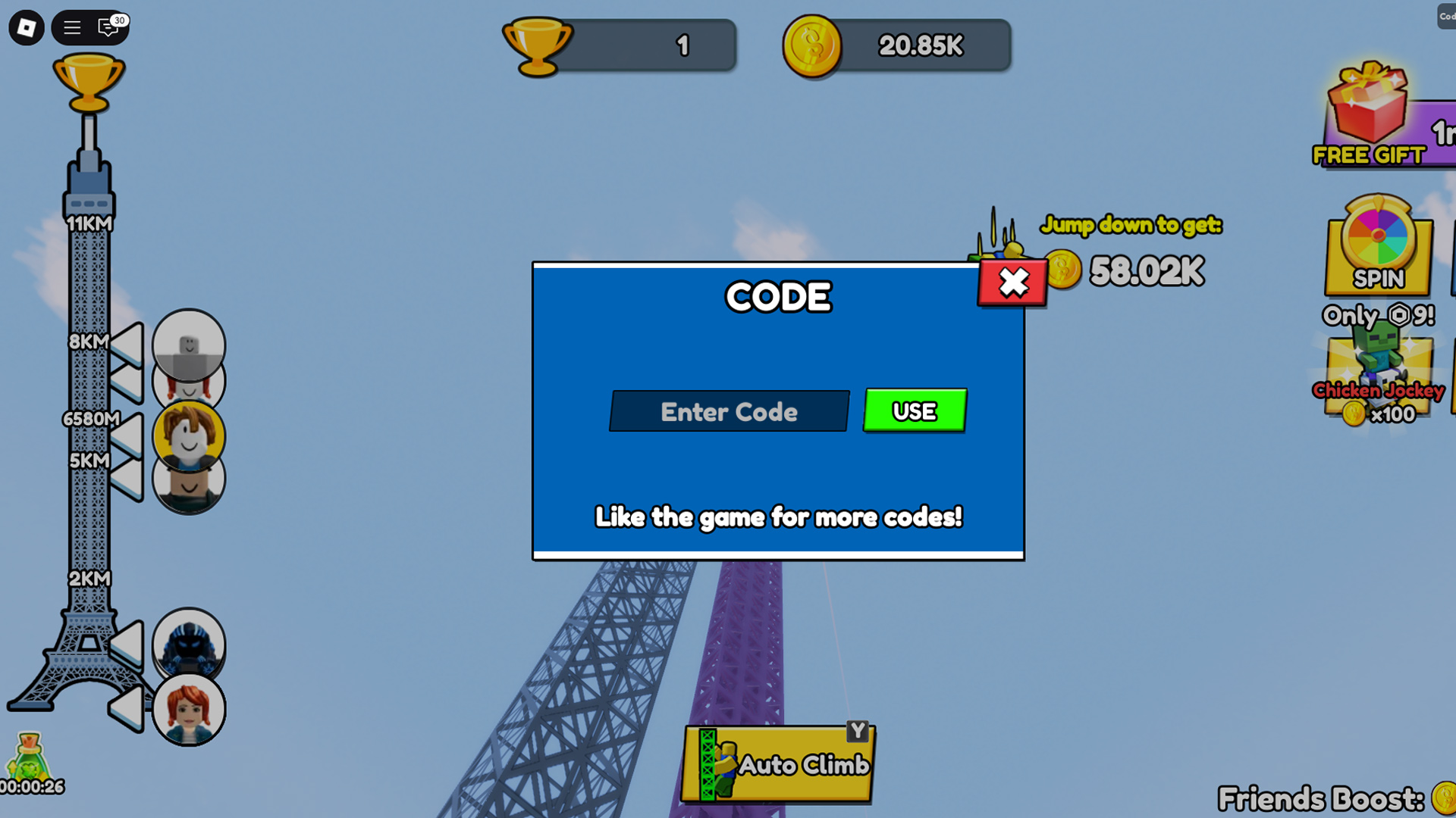 Redeem your codes here (Image via Roblox Corporation)