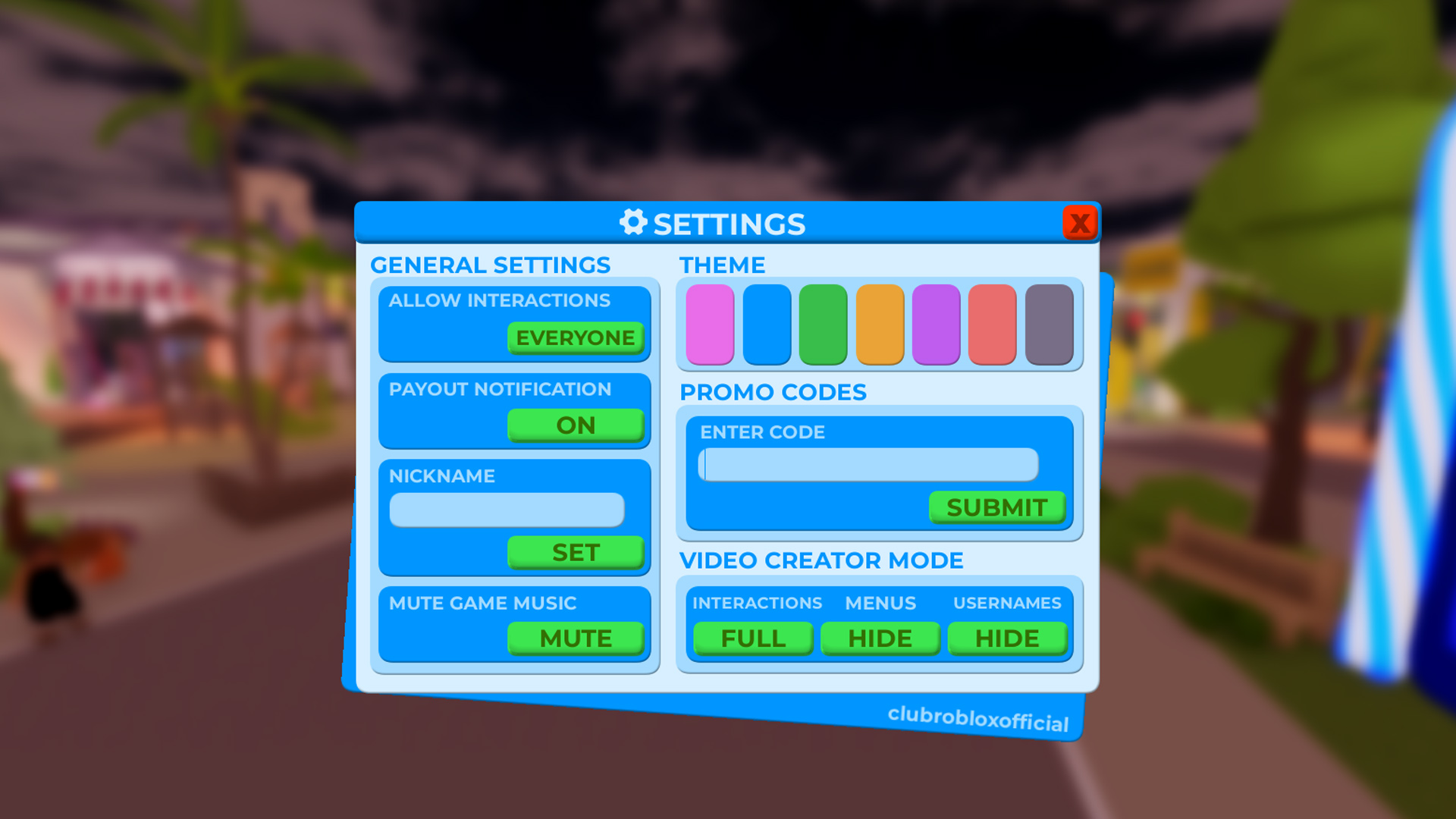 Redeem the codes here (Image via Roblox Corporation)