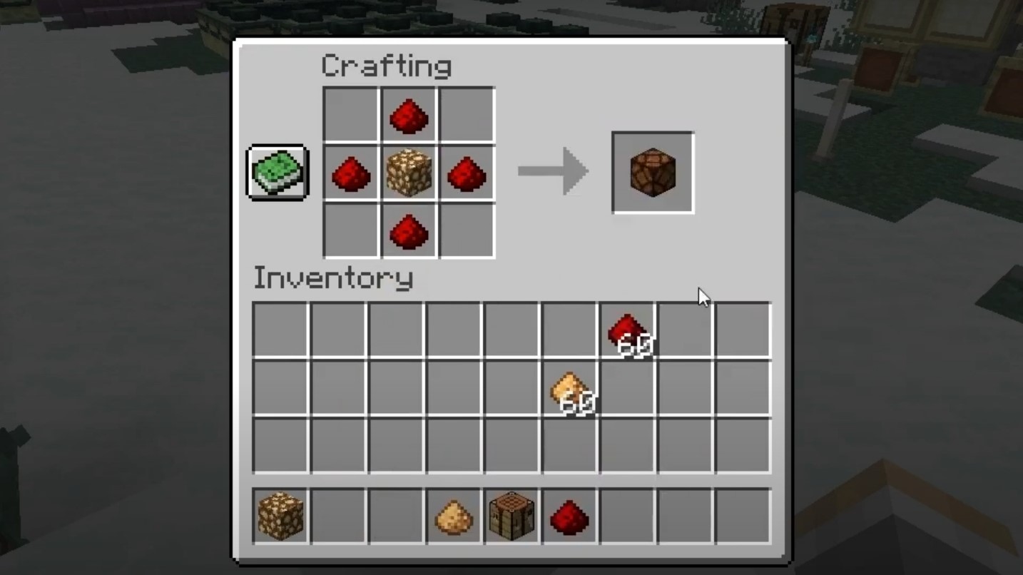 Redstone lamp crafting recipe (Image via Mojang)