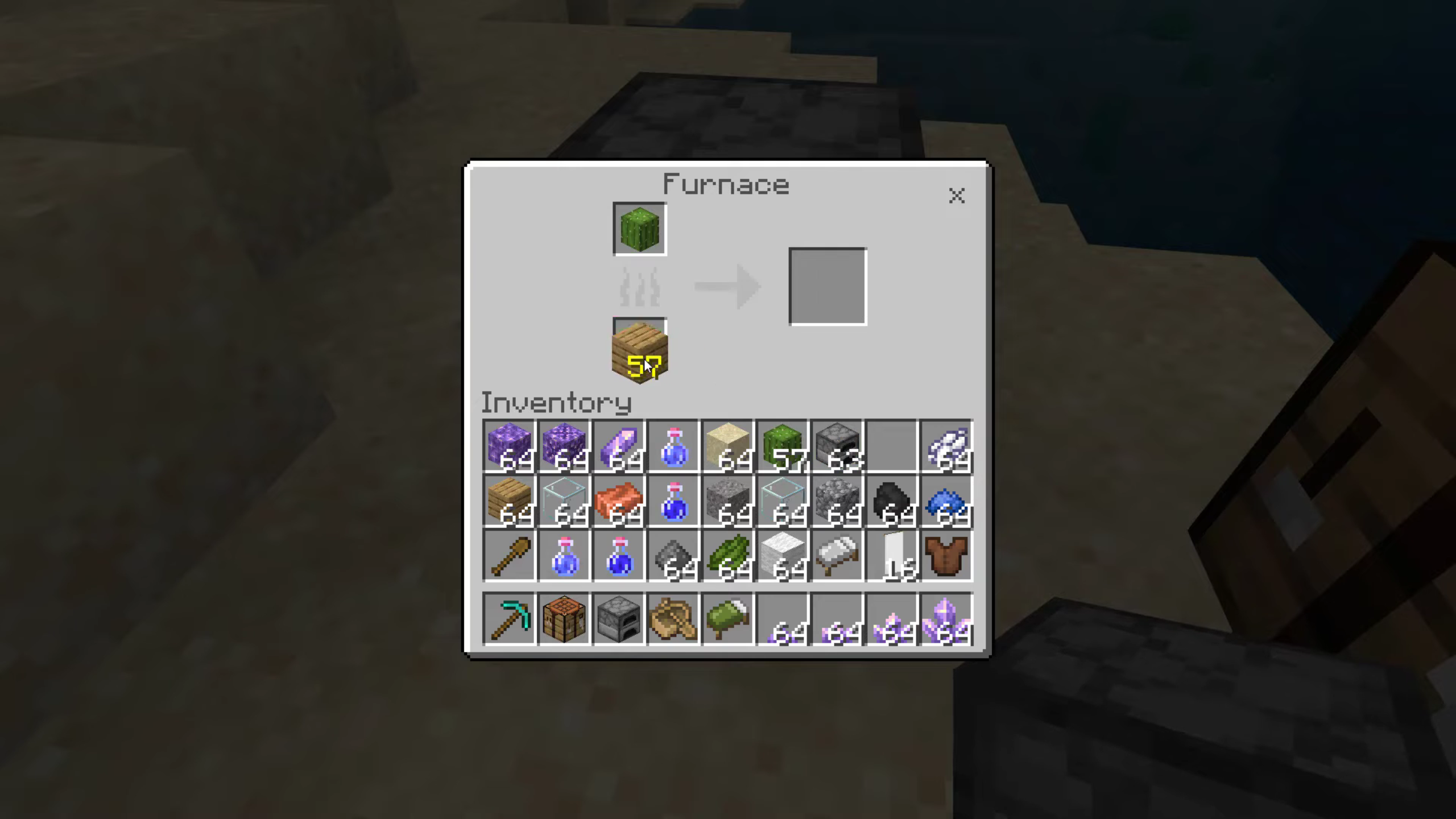 Smelt the Cactus block using the furnace