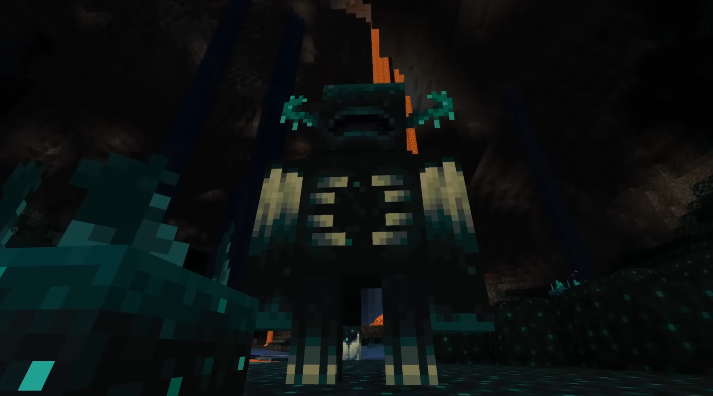 The Warden in Deep Dark in Minecraft