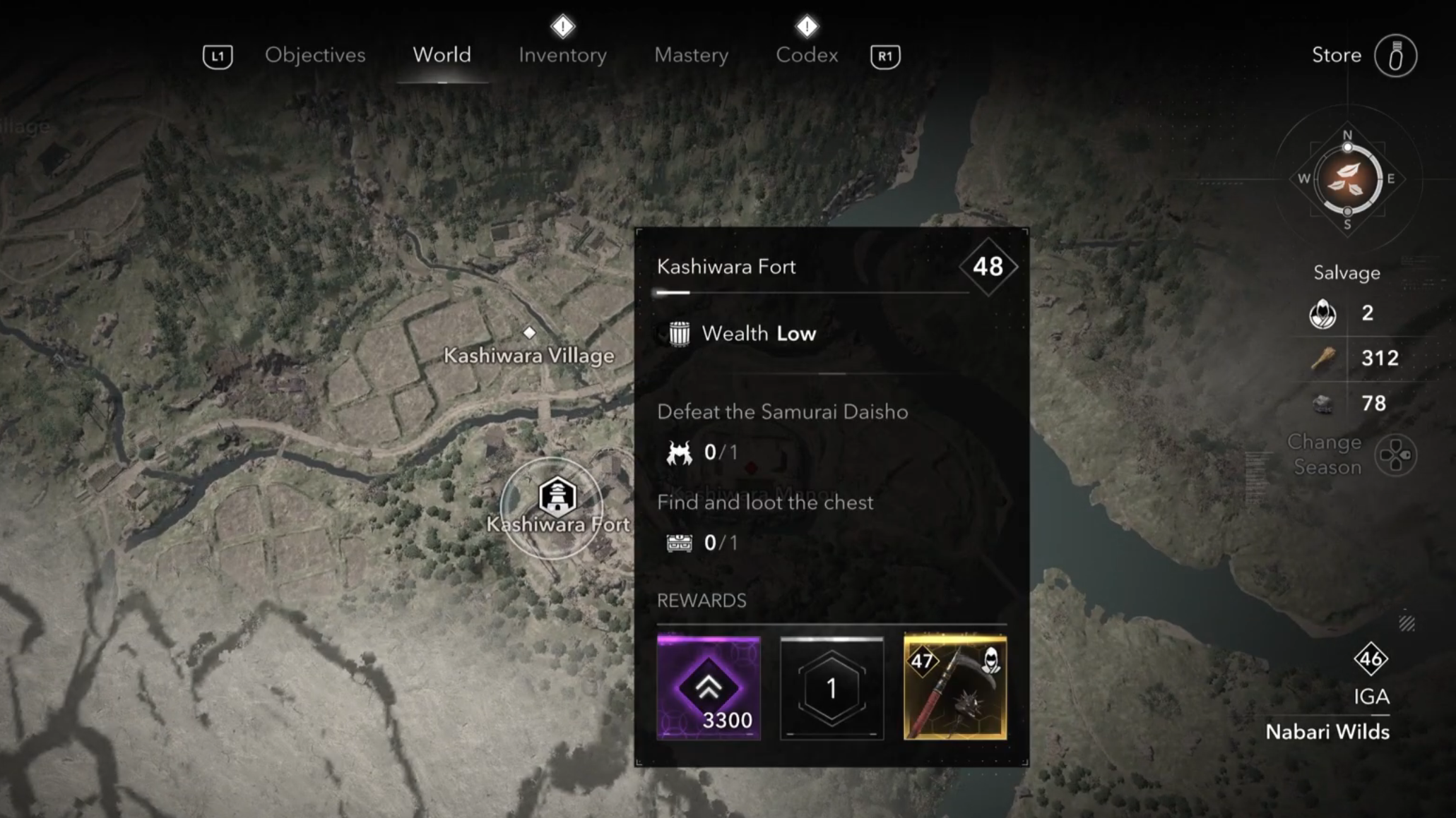 Find and conquer the Kashiwara Fort in Assassin's Creed Shadows