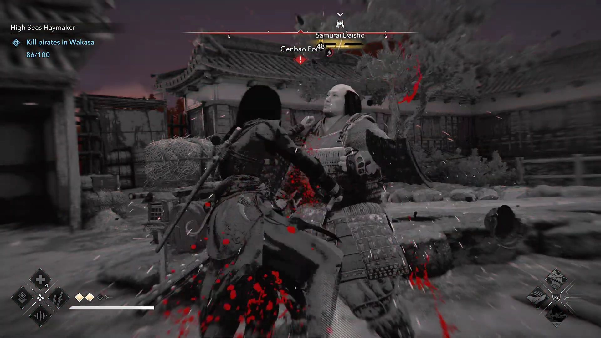You will have to deal with two Daisho in Genbao Fort (Image via Ubisoft)