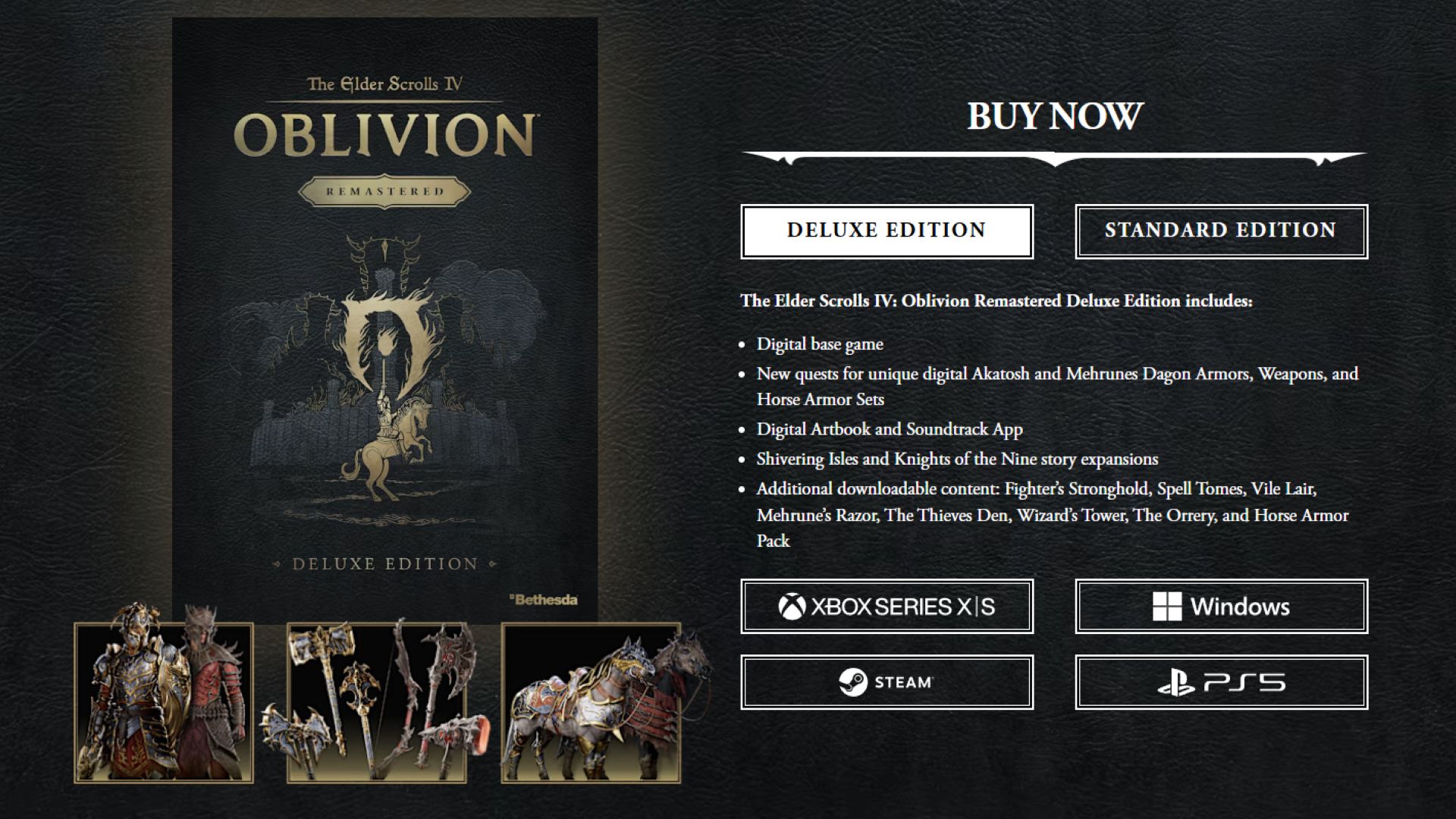 What's Included in Oblivion Remastered Deluxe Edition?