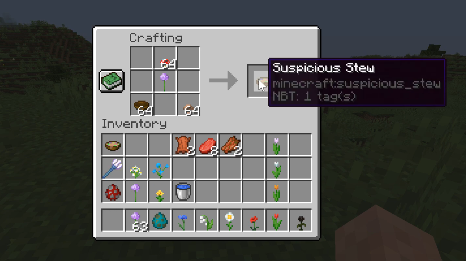 How to craft suspicious Stew in Minecraft