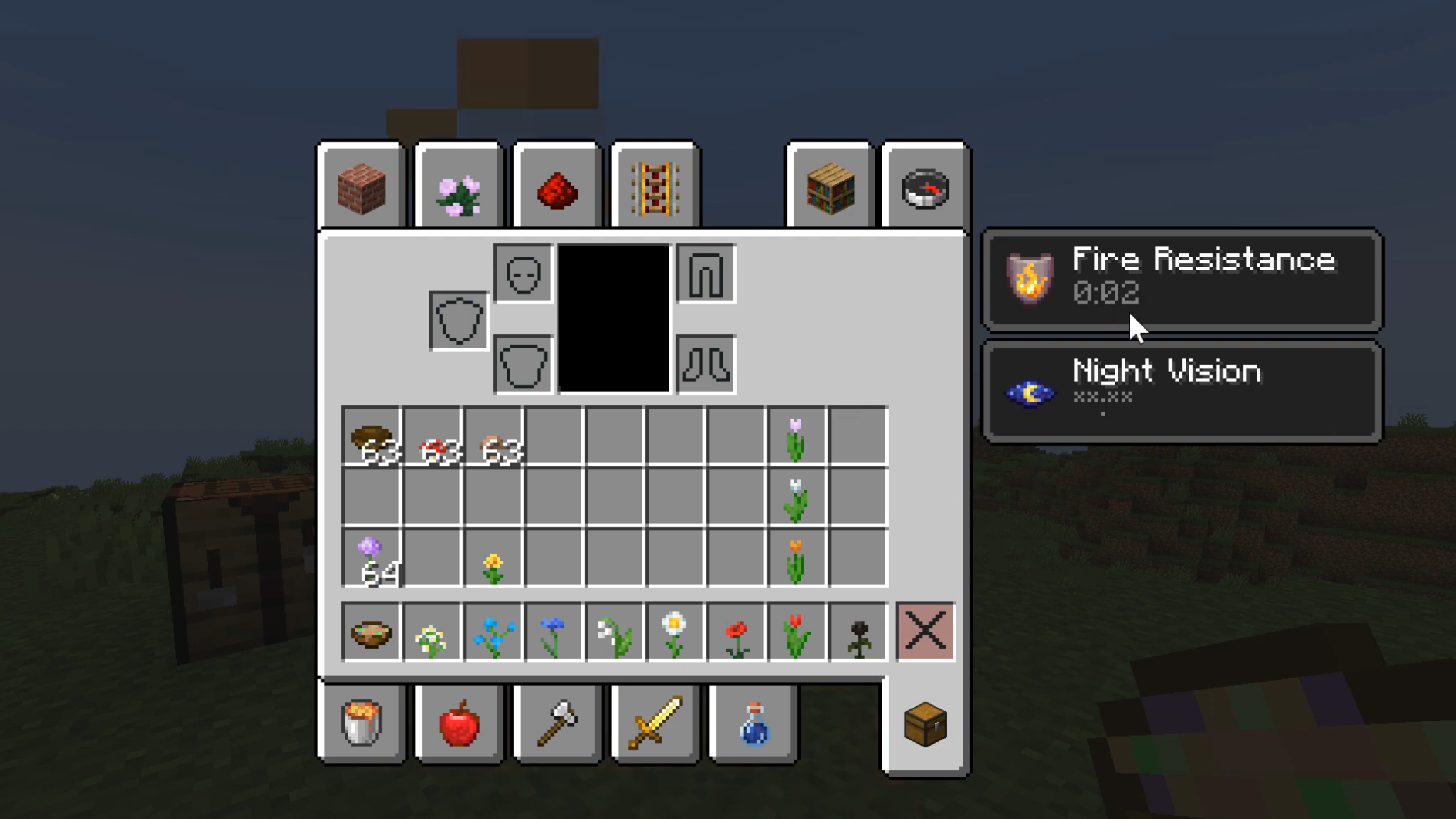 Status Effect after eating suspicious Stew in Minecraft