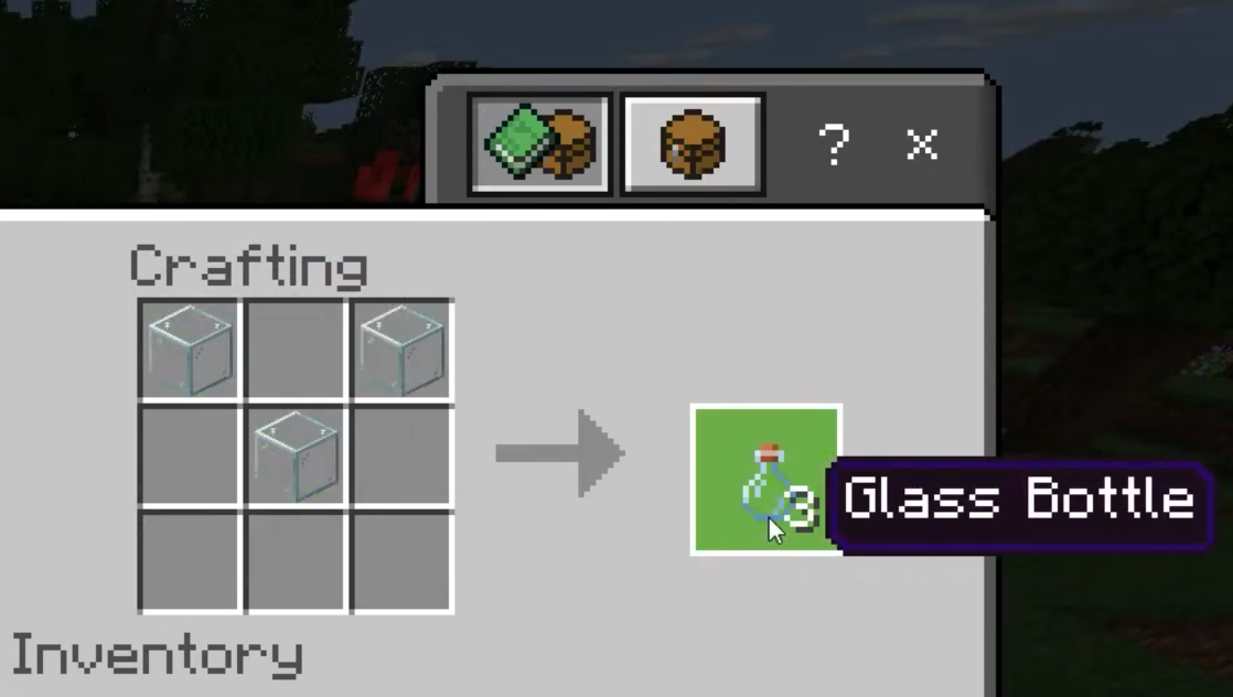 How to craft Glass bottle in Minecraft