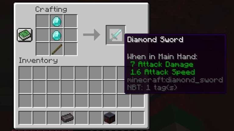 Craffting a Diamond Sword
