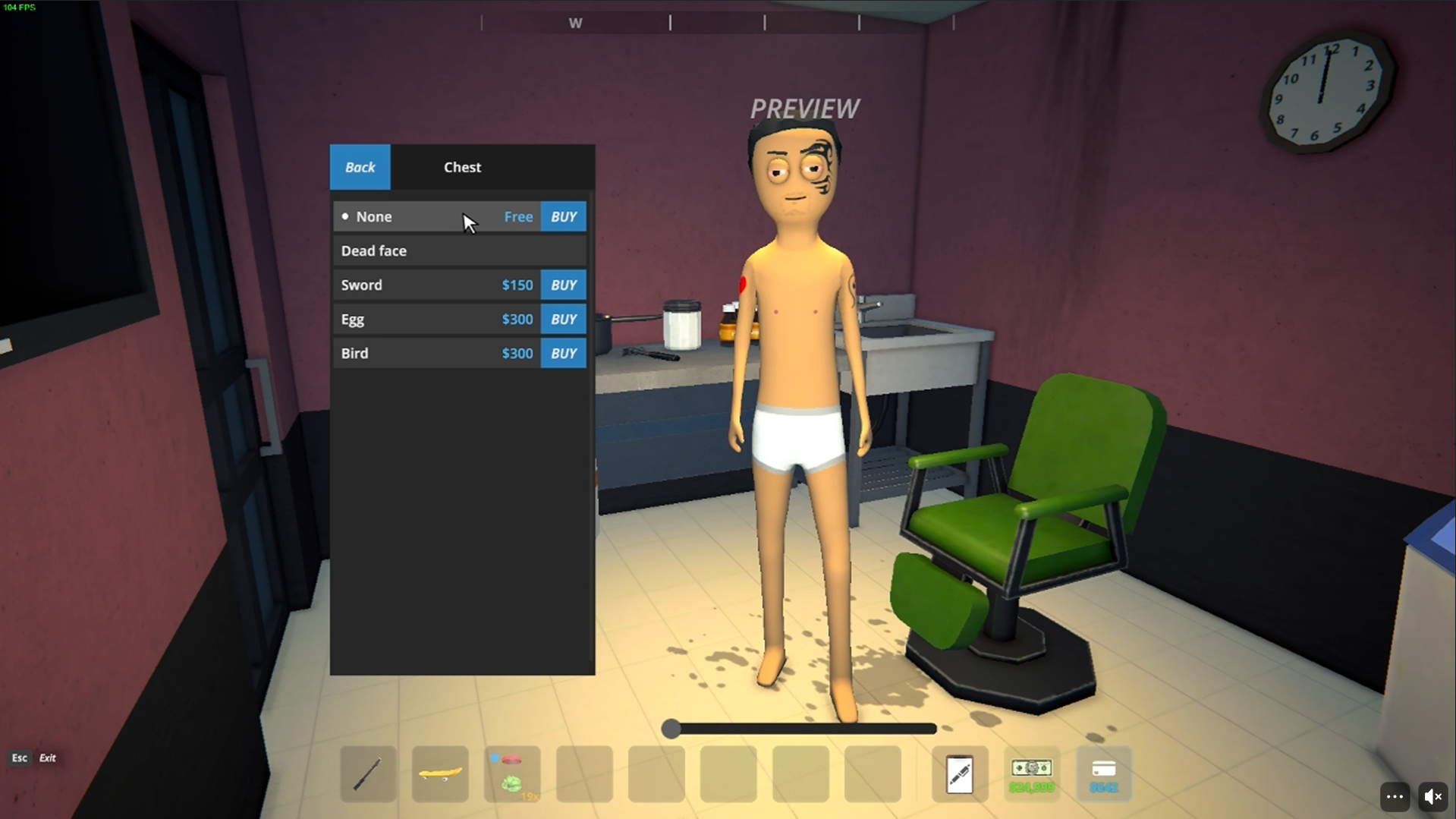 Select the None Option to remove the tattoo (Source: TVGS)
