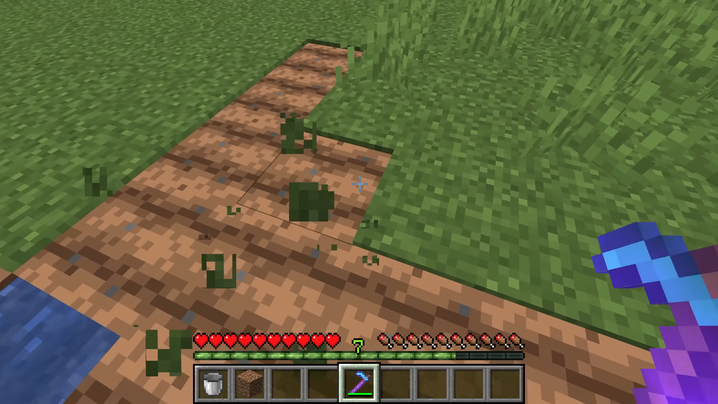 Dig paths with hoel in Minecraft