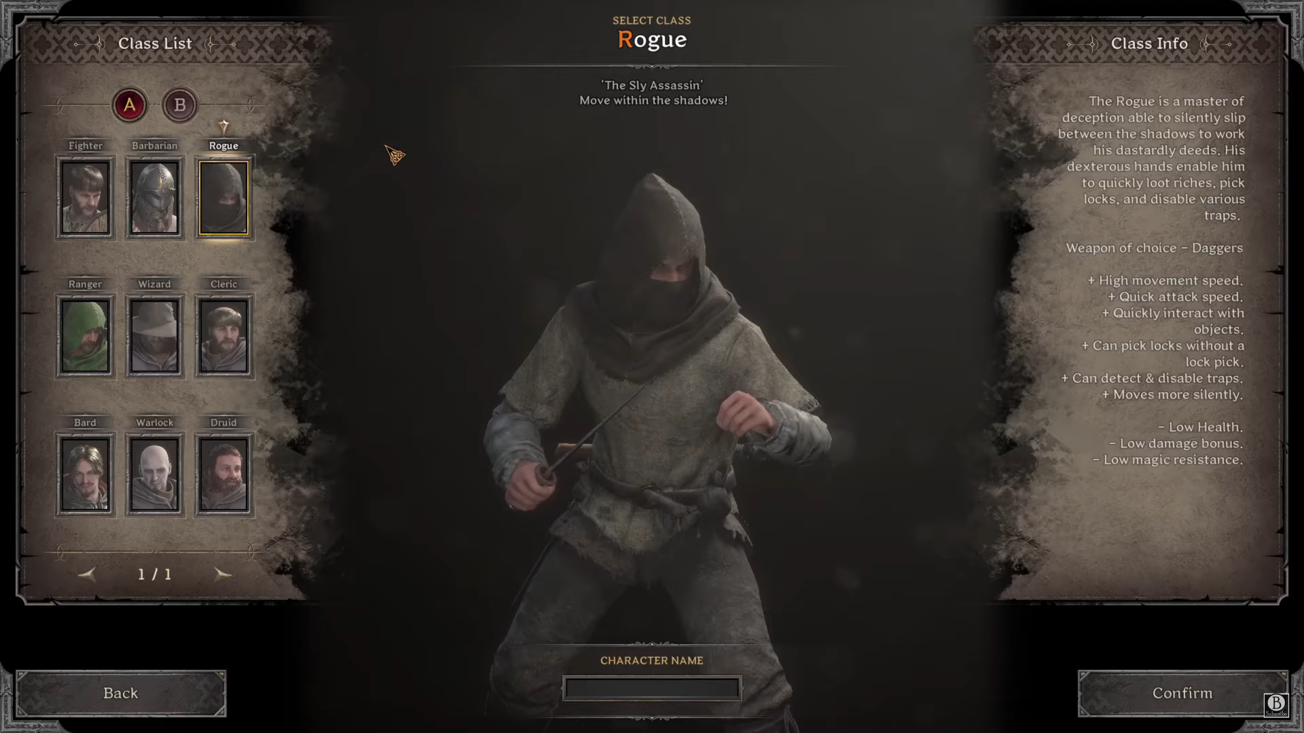 Rogue Class in Dark and Darker