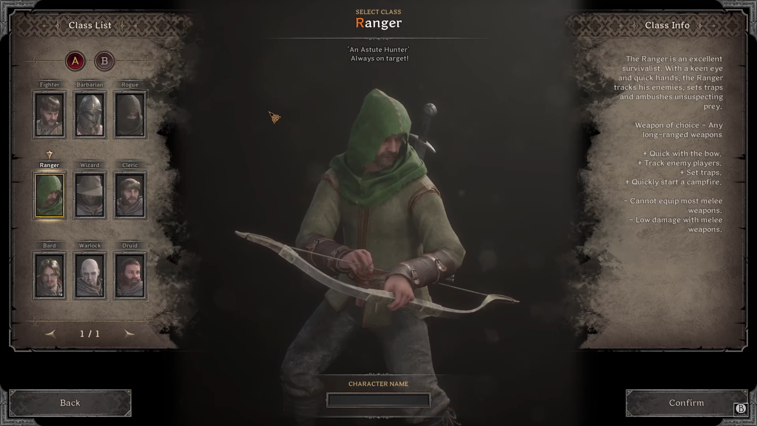 Ranger Class in Dark and Darker