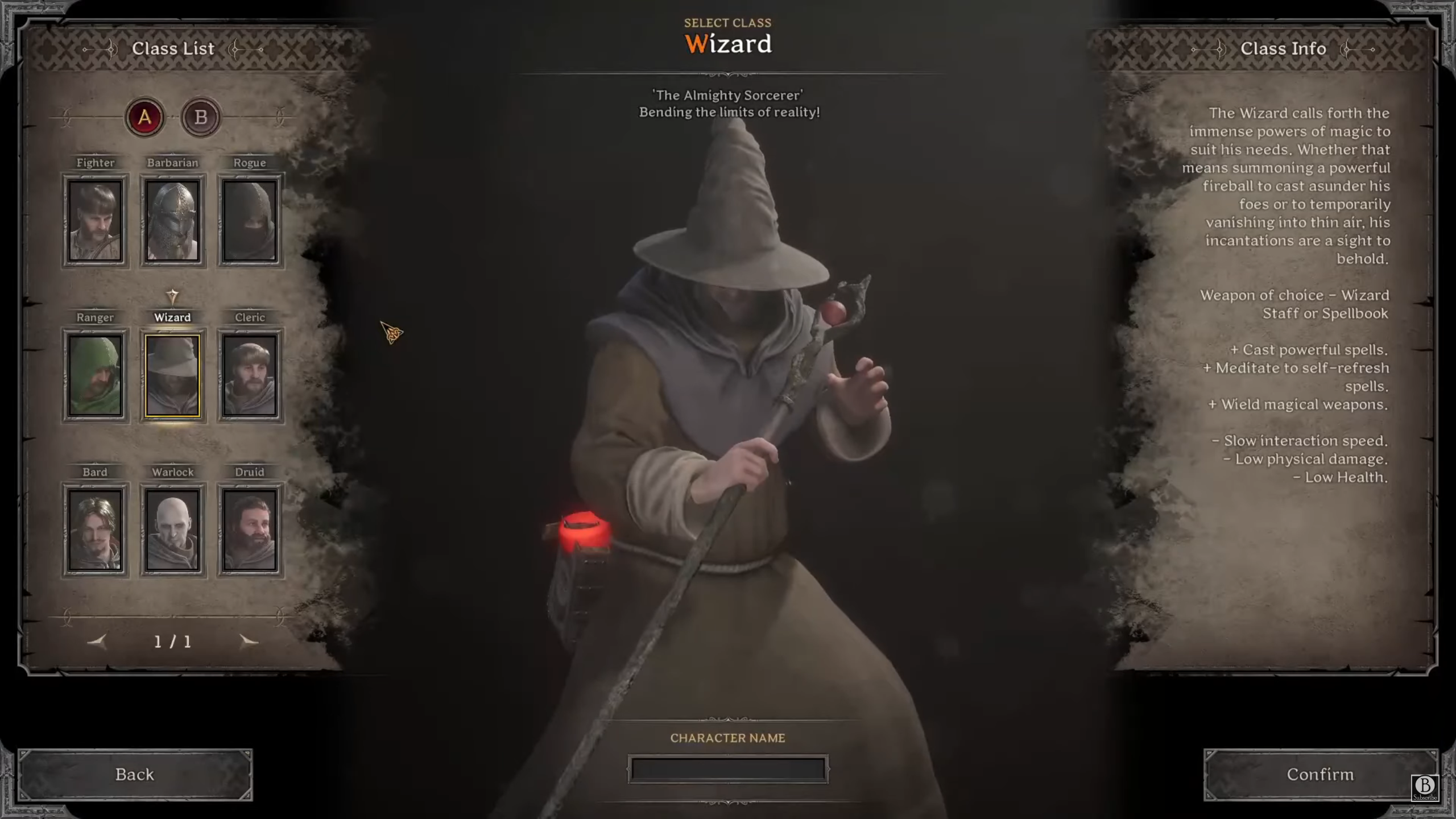 Wizard Class in Dark and Darker