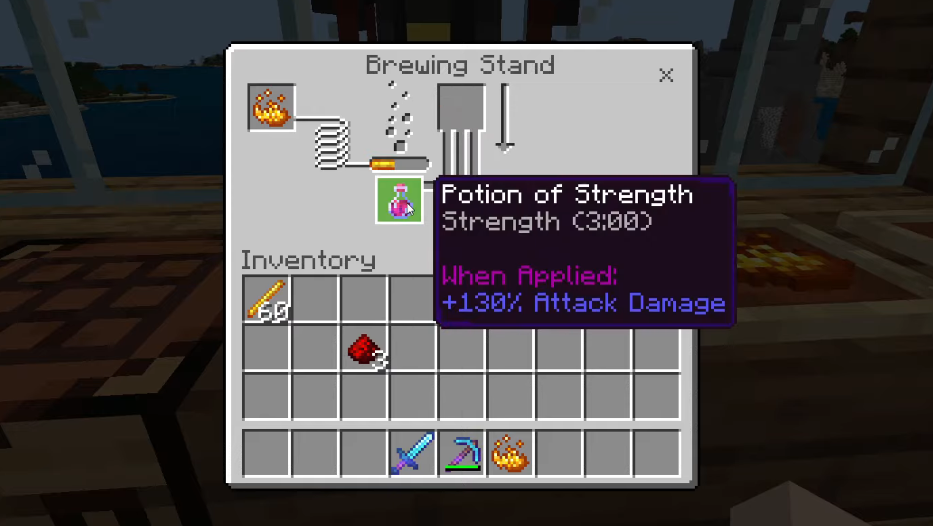 Level 1 potion of strength in Minecraft