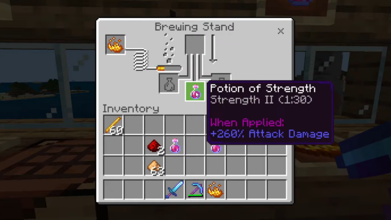 Level 2 potion of strength in Minecraft