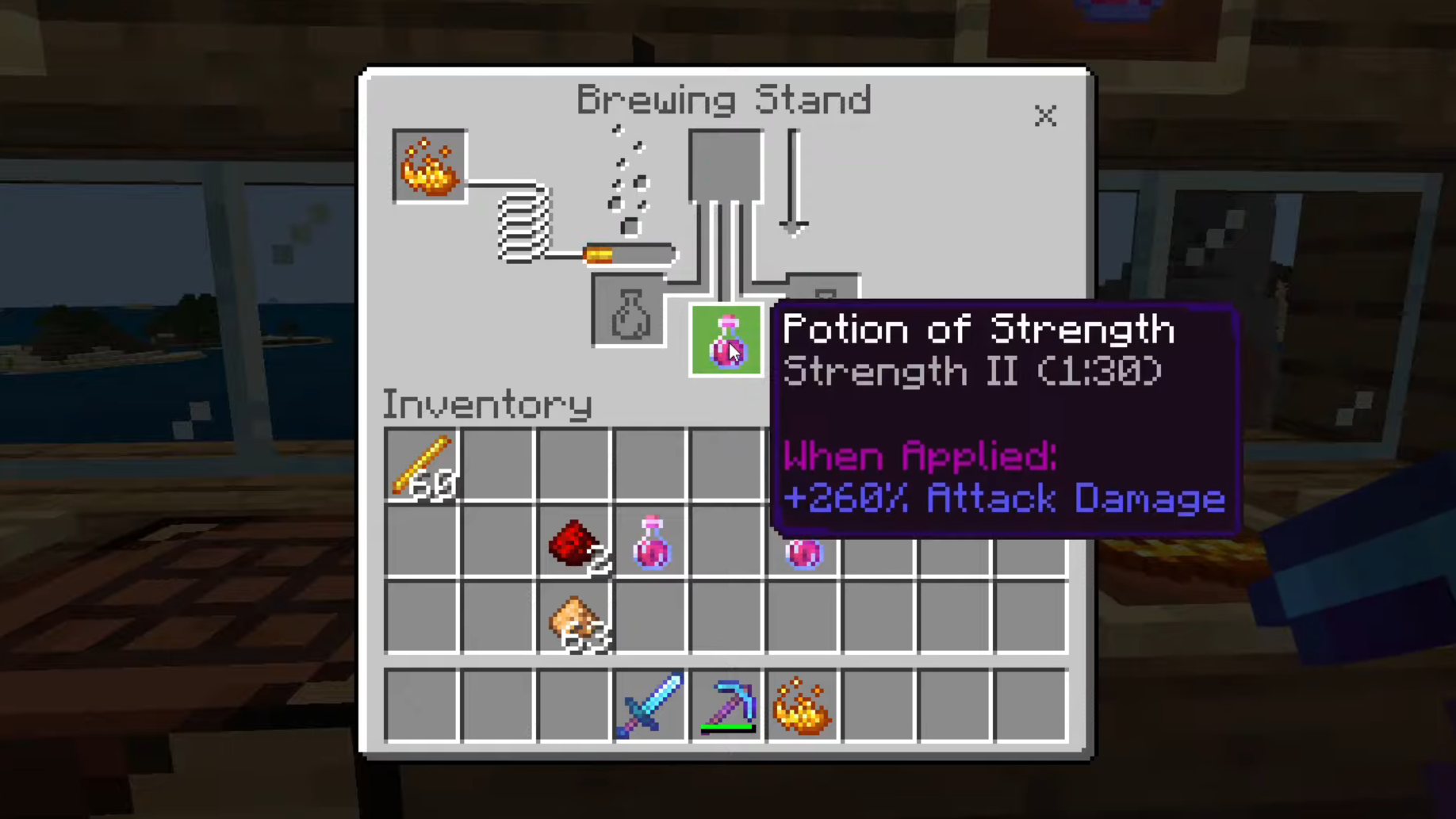 Level 2 potion of strength in Minecraft
