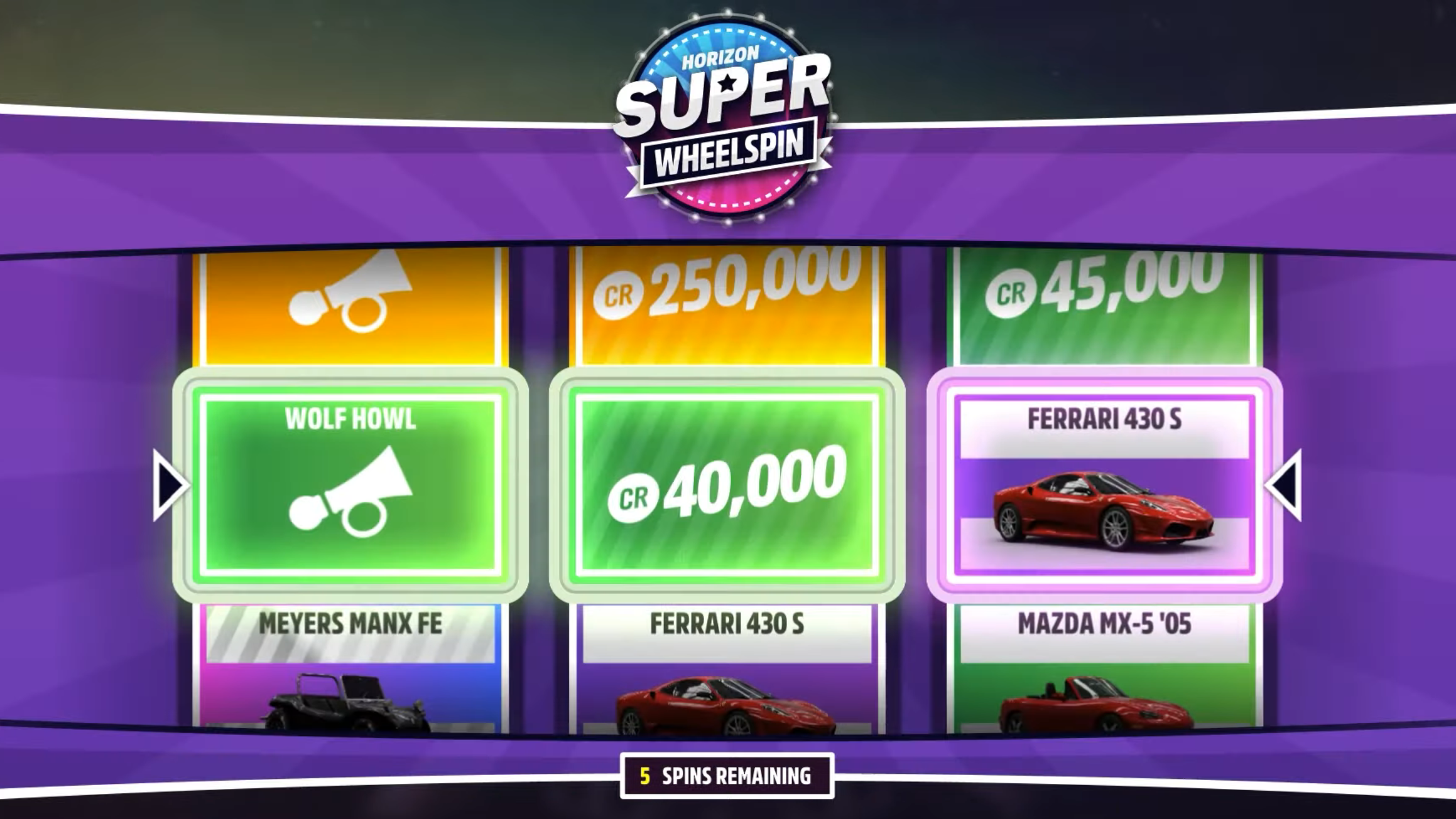 Wheel Spins in Forza Horizon 5