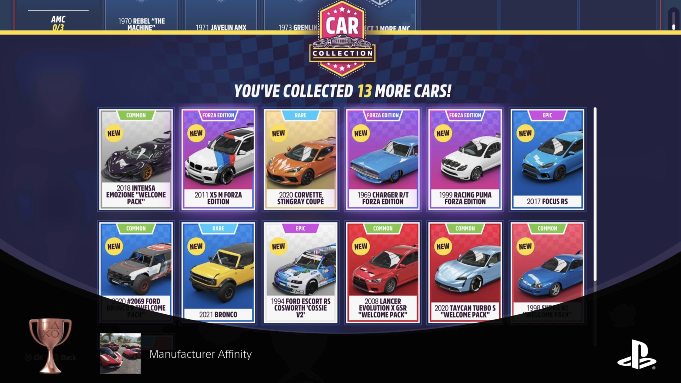Unlock the 'Manufacturer Affinity' trophy in Forza Horizon 5