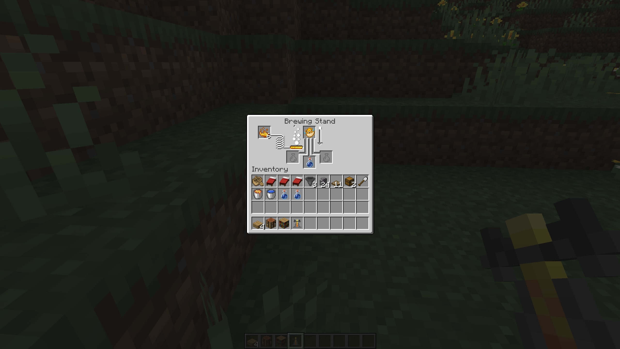 Brewing a Water Breathing Potion in Minecraft (Image via Mojang Studios)