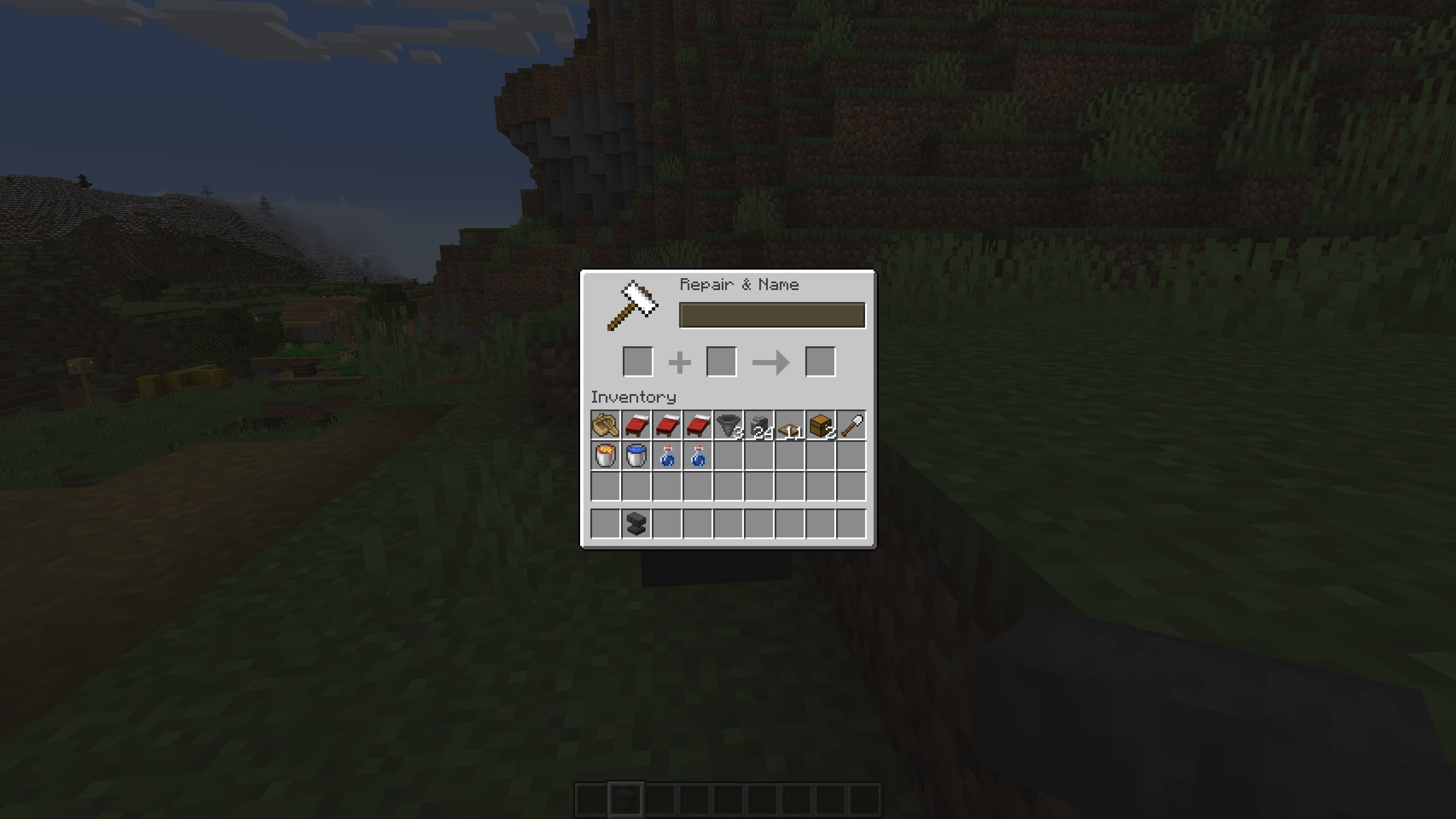 The Anvil menu (Image via Mojang Studios)