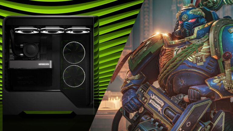 Space Marine 2 and RTX 5060 family (Image via Focus Entertainment | Nvidia)