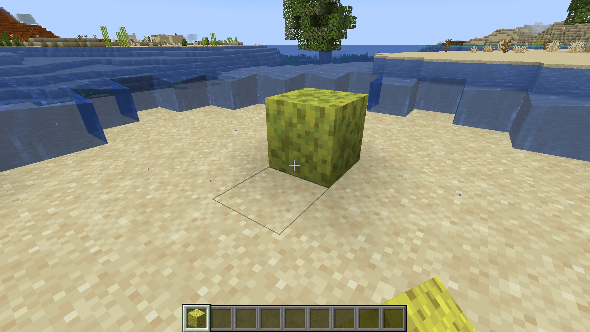 Placing a sponge (Image via Mojang)