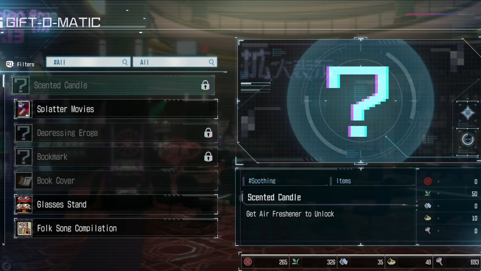 The Gift-o-Matic Menu