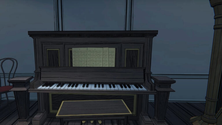 The music sheets inside the Music Room