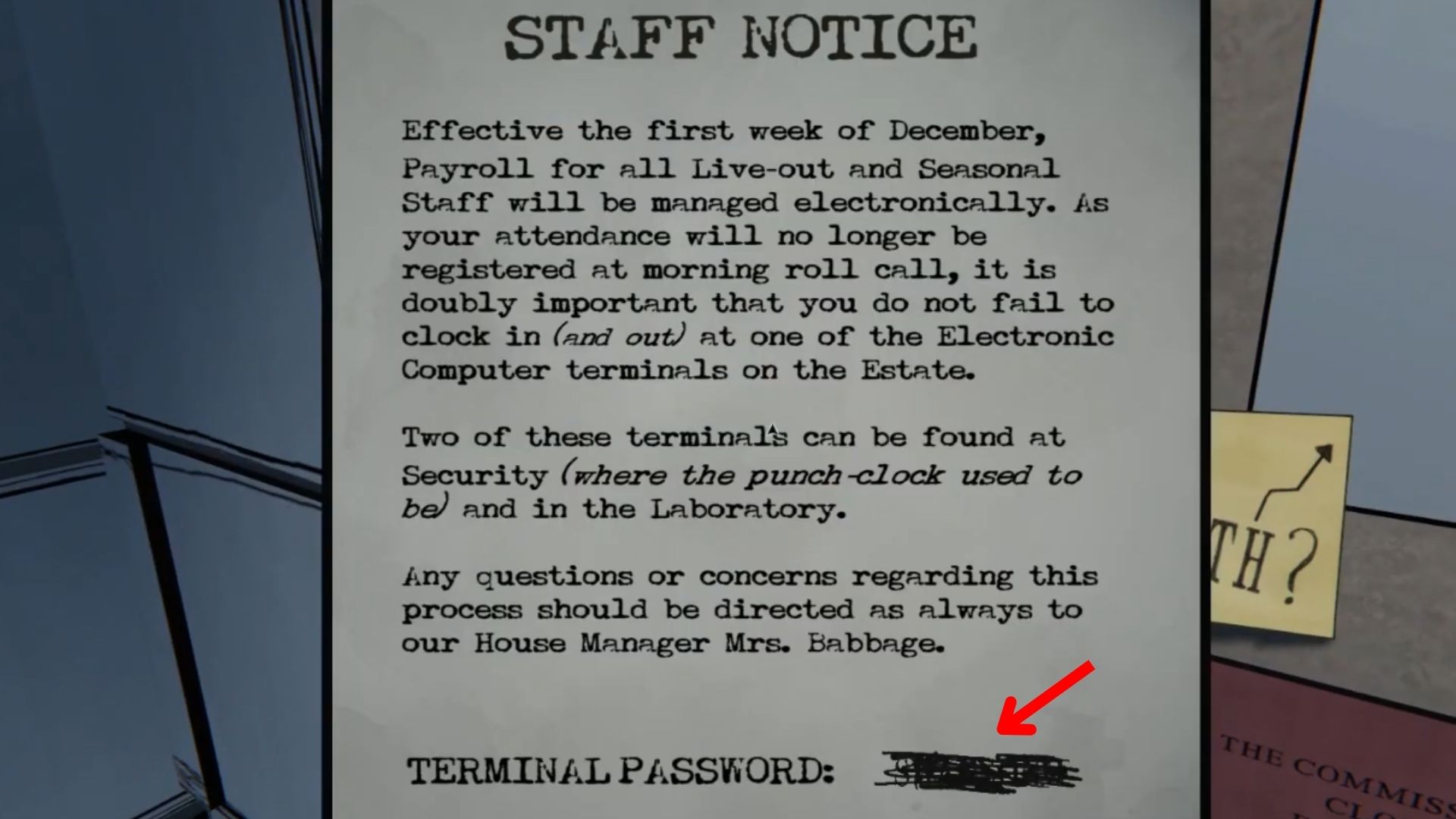 Where To Find the Terminal Password in Blue Prince