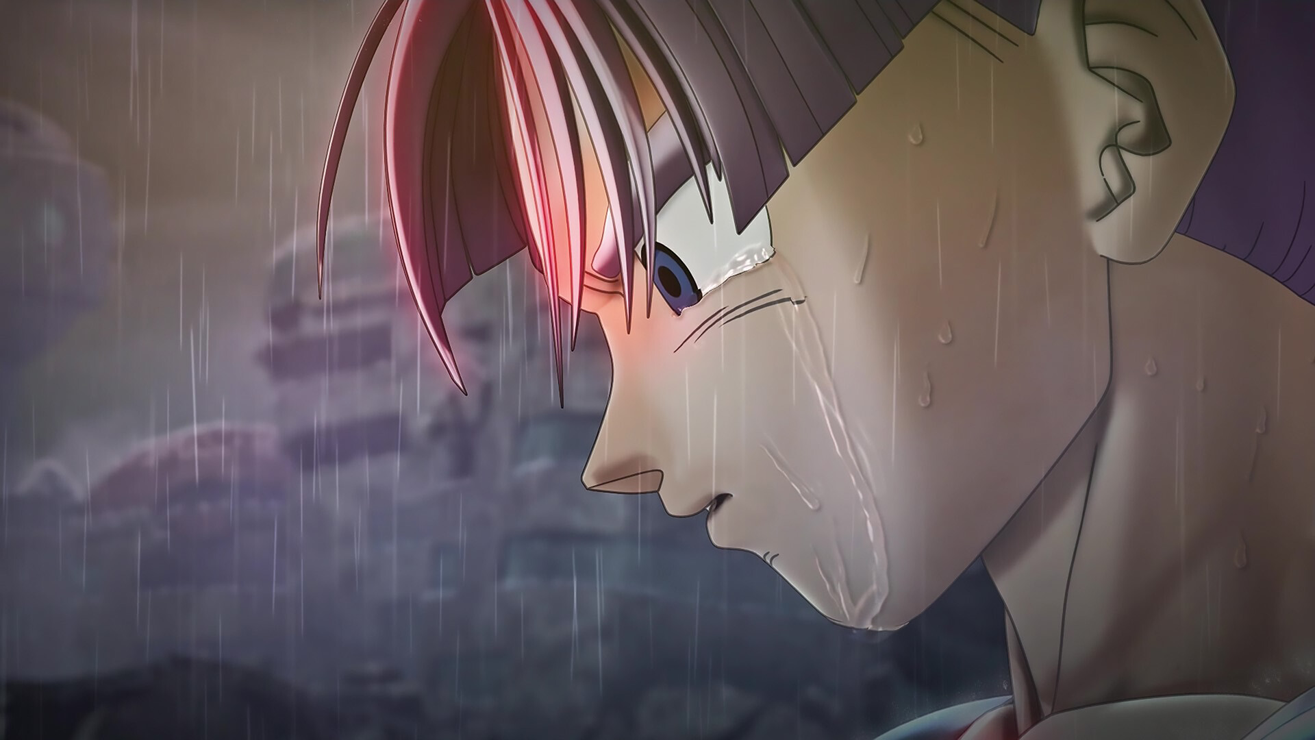 Trunks mourning Gohan's death (Image via Bandai Namco)