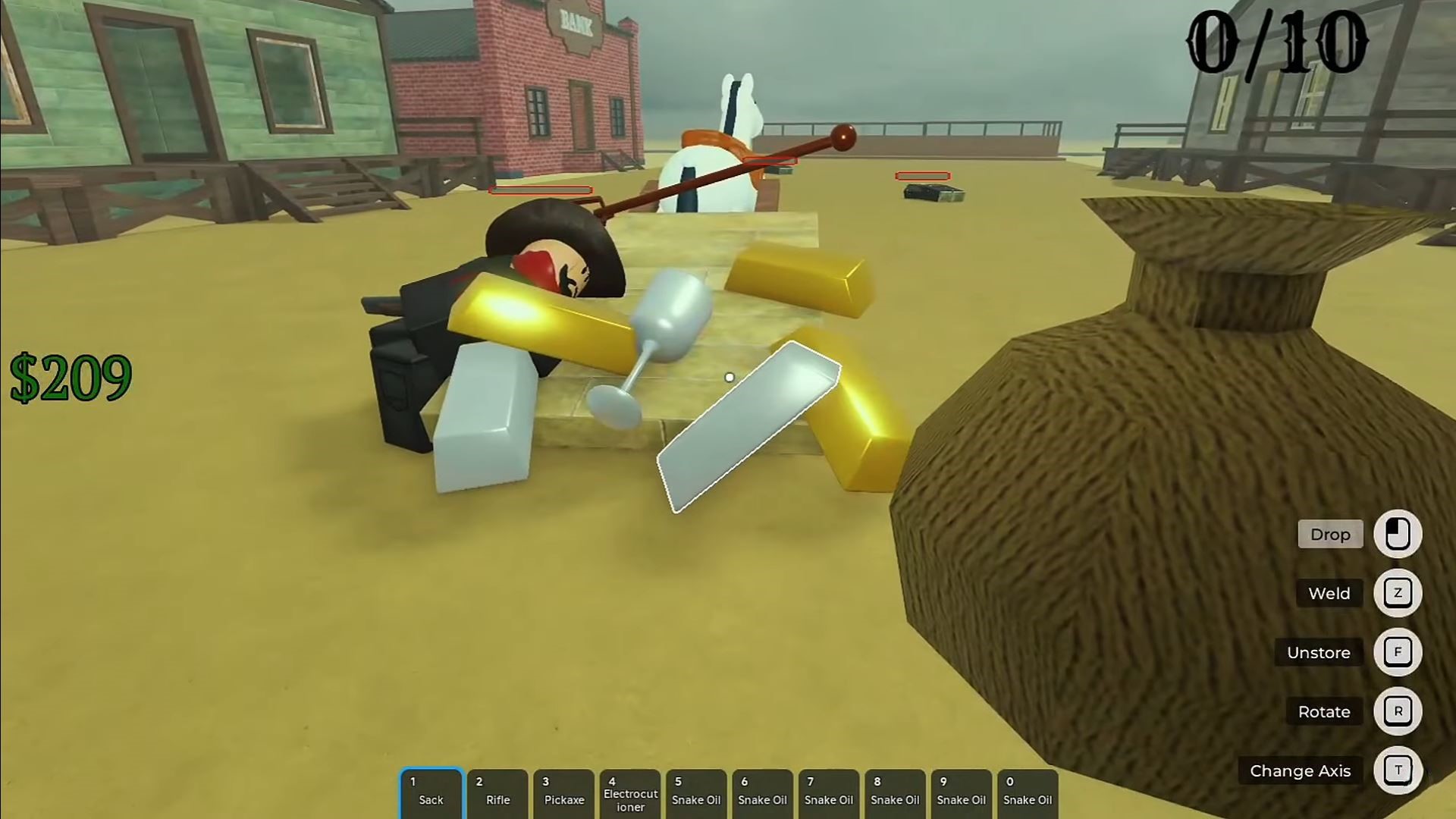 Carrying loot in horse cart - Dead rails (Image via Roblox)
