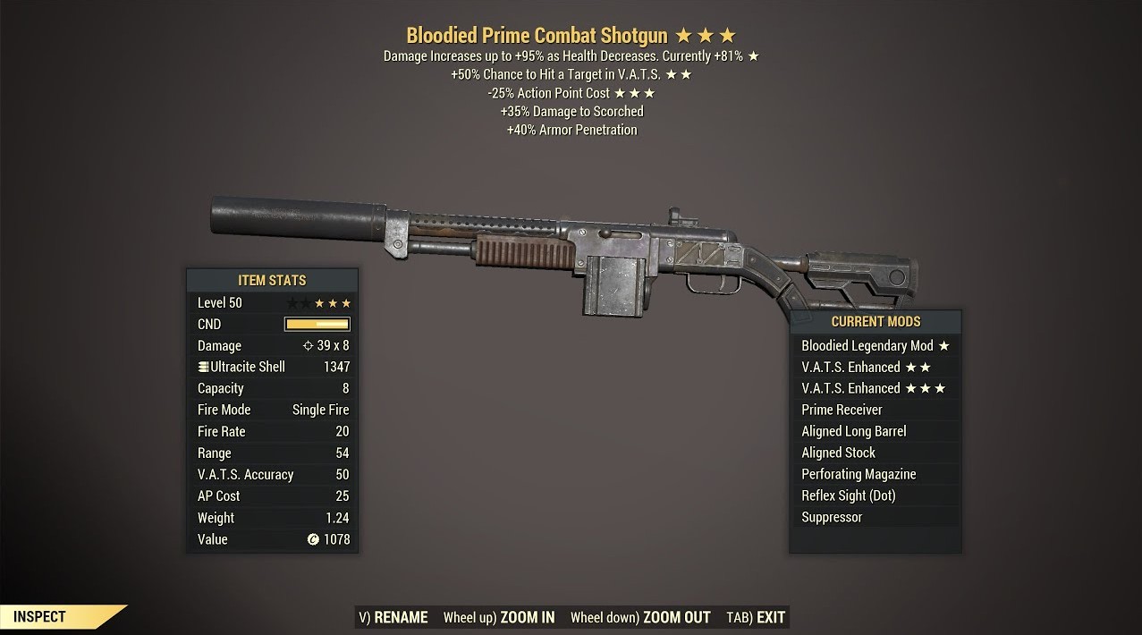 combat shotgun fallout 76