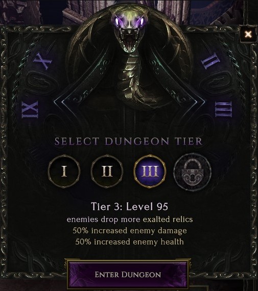 dungeon tier and rewards last epoch