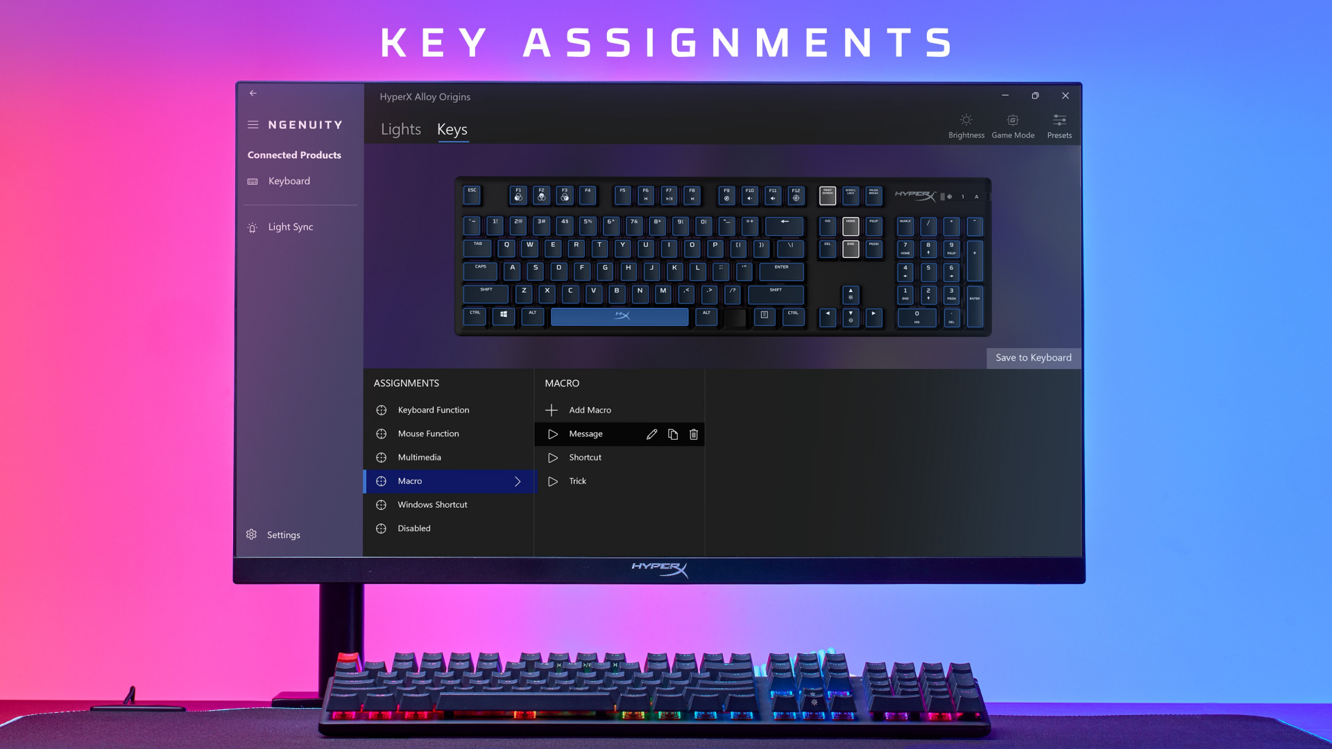 Macro settings (Image via: HyperX, Microsoft Store)