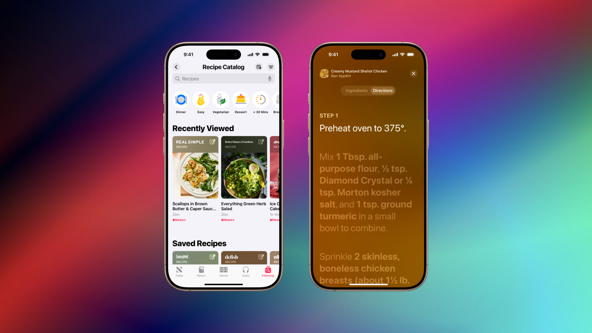 Recipes coming to Apple News+ on iOS 18.4 (Image via: Apple, Deltia's Gaming)