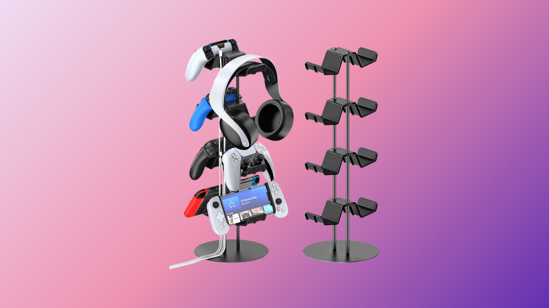 Kytok Controller Stand 4 Tiers with Cable Organizer (Image via Deltia's Gaming | Kytok | Amazon)