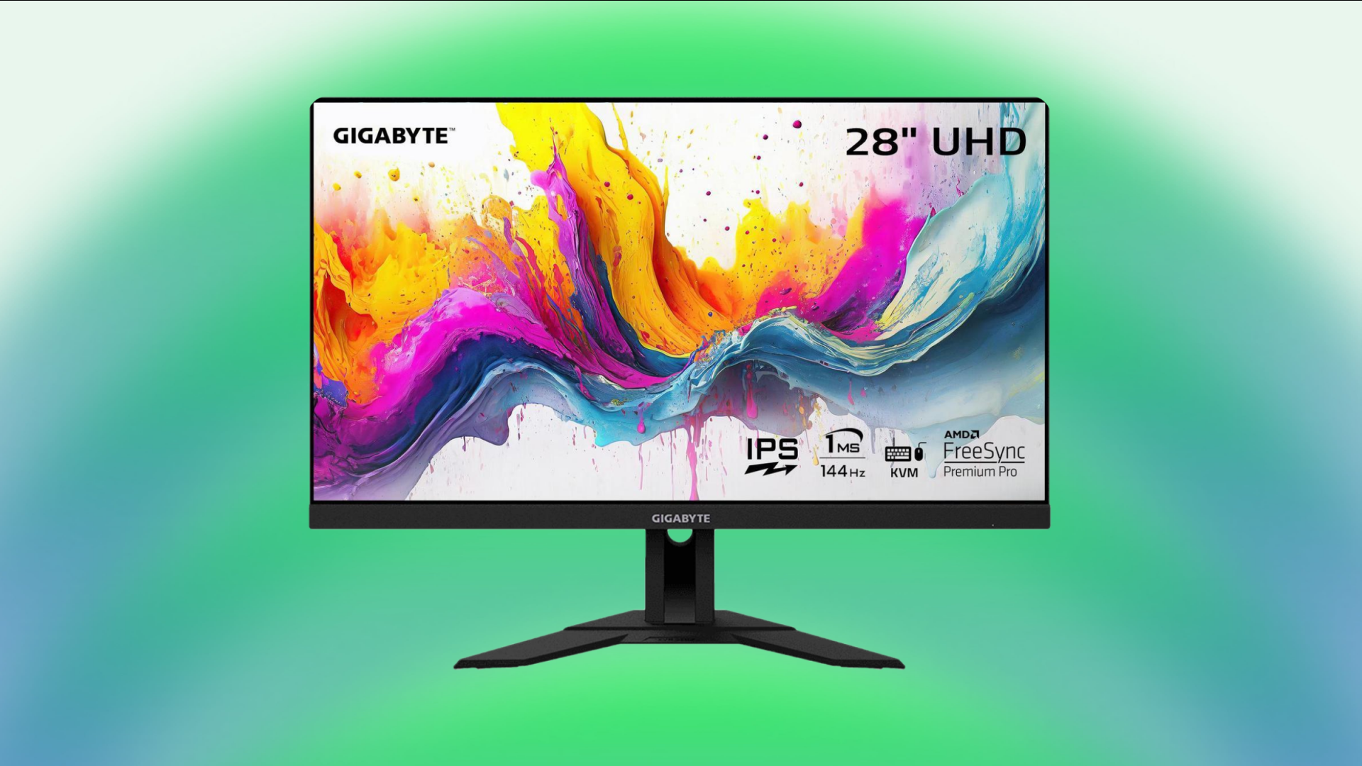 GIGABYTE M28U 28” IPS Gaming Monitor (Image via GIGABYTE | Newegg | Deltia's Gaming)