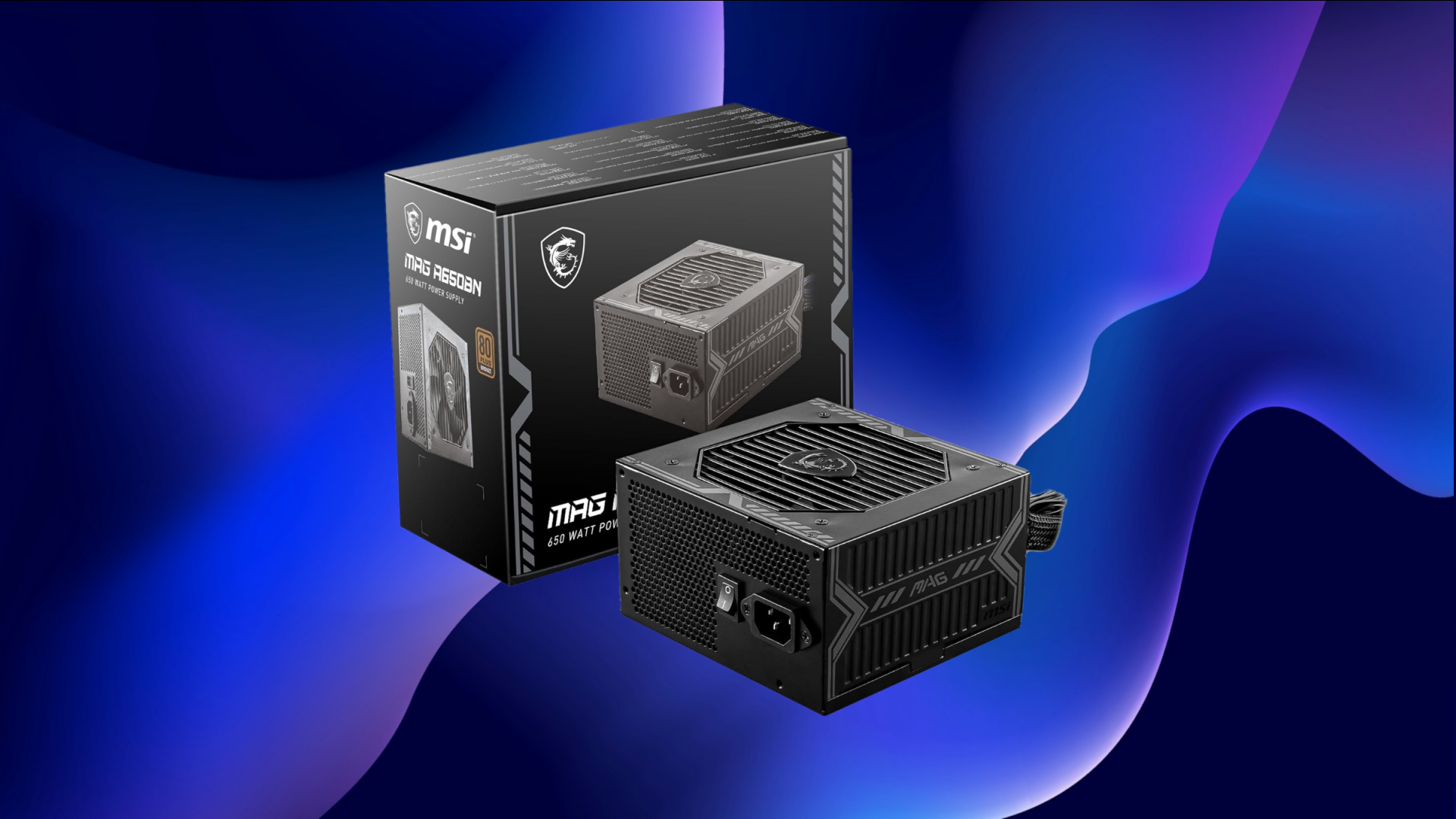 MSI MAG A650BN 650W 80+ Bronze PSU (Image via MSI | Amazon | Deltia's Gaming)