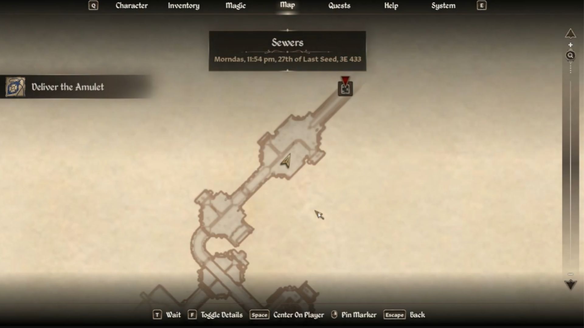 Zoom in on the world map (Source: Bethesda Softworks, All-In Tutorials on YouTube)