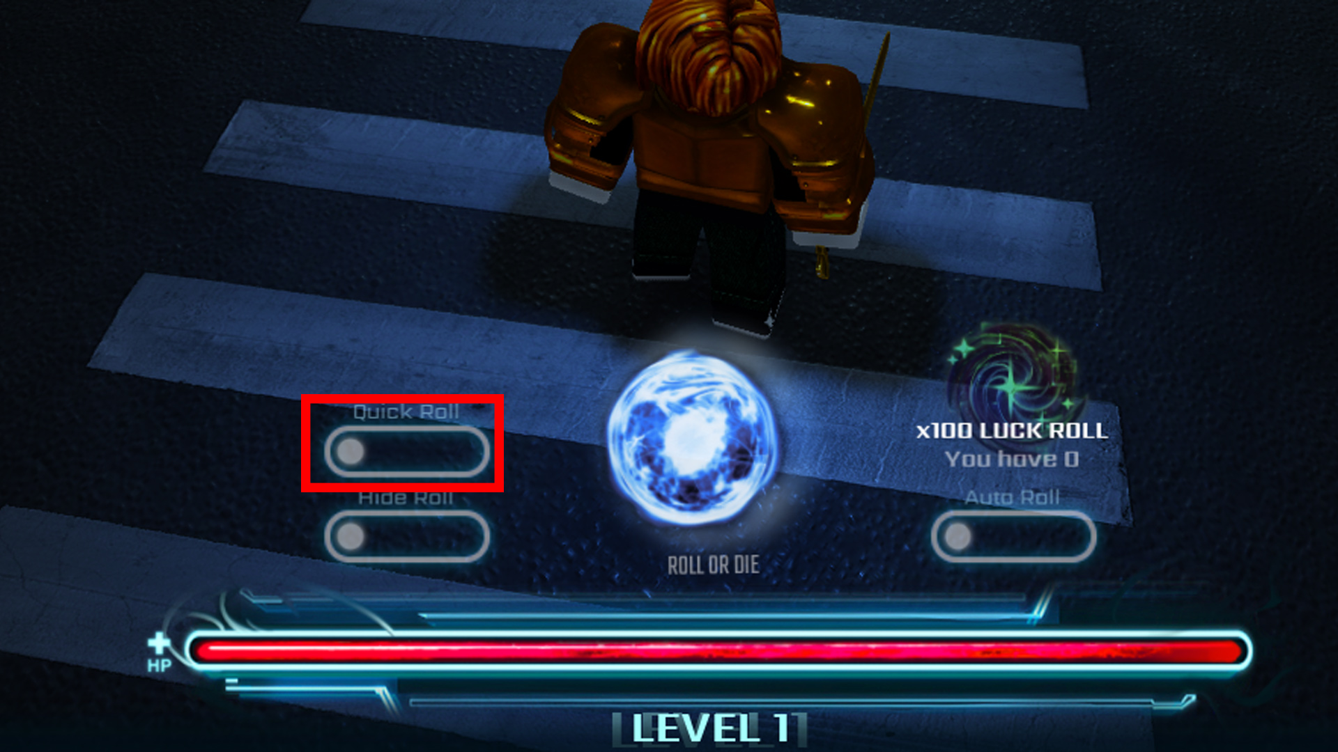 Enable quick roll