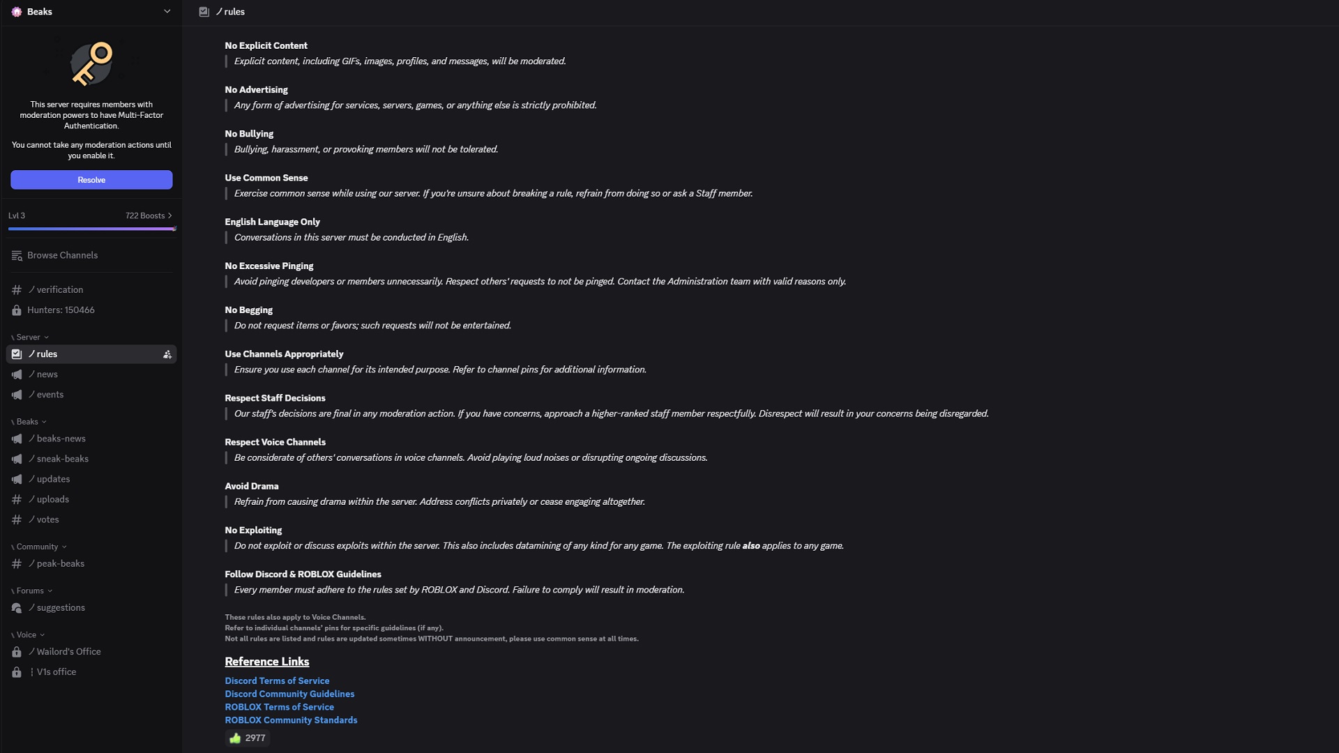 Beaks Roblox Discord