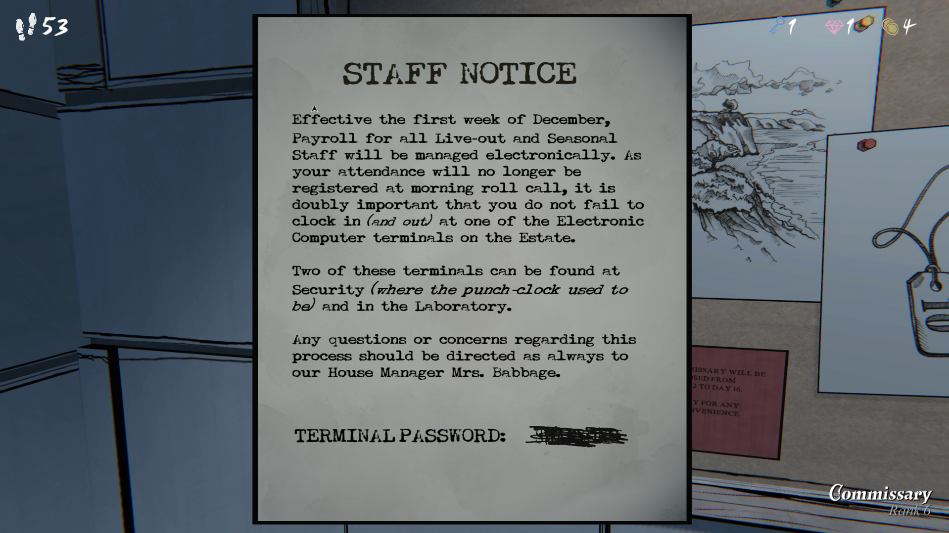The Clue to the Security Terminal Password.
