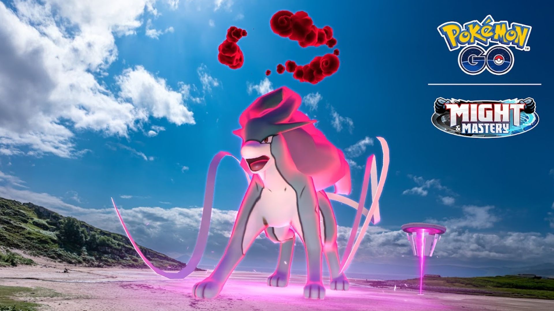 Dynamax Suicune will appear in five-star Max Battles. (Image via TPC)