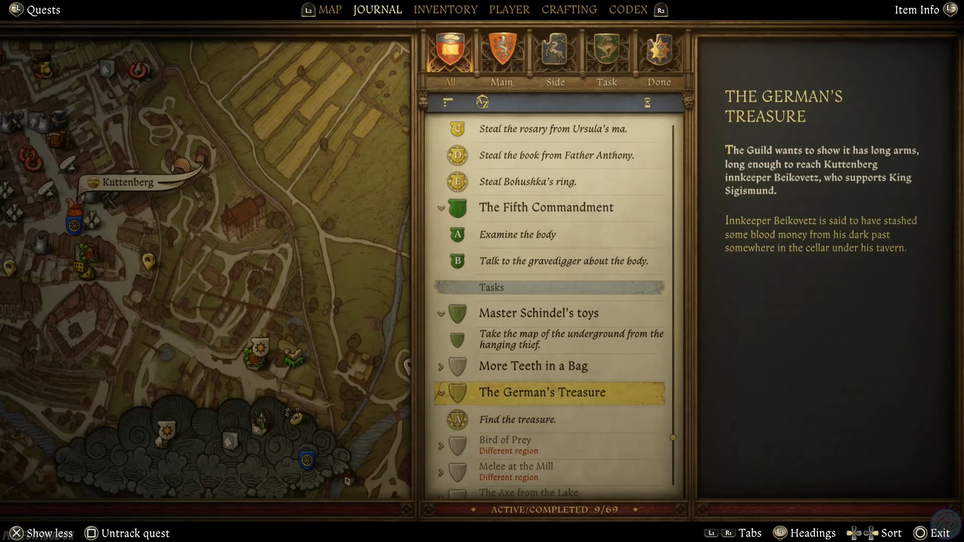 Find the treasure (Image via Deep Silver and @PerfectParadox/YouTube) The German's Treasure in Kingdom Come Deliverance 2