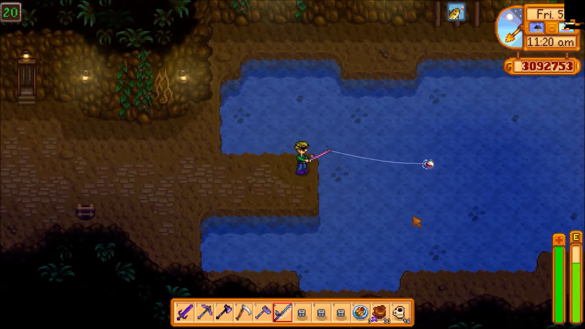 Go to floor 20 of the mines (Image via ConcernedApe and @duketheporcupine6992/YouTube)