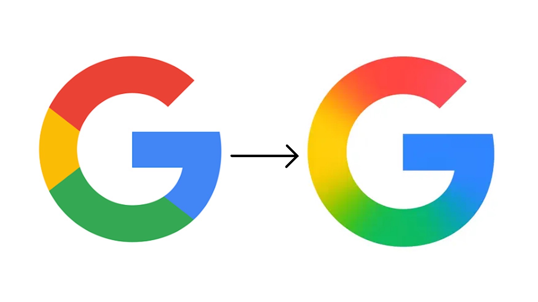 The old 'G' icon vs the new 'G' icon (Image via Google)
