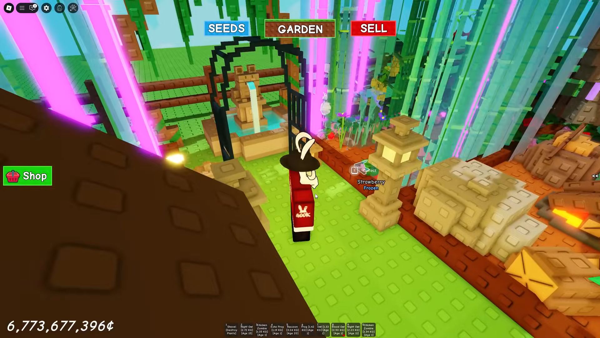 The Frog Fountain in Grow a Garden (Source: Roblox | CarbonMeisterPlays/YouTube)