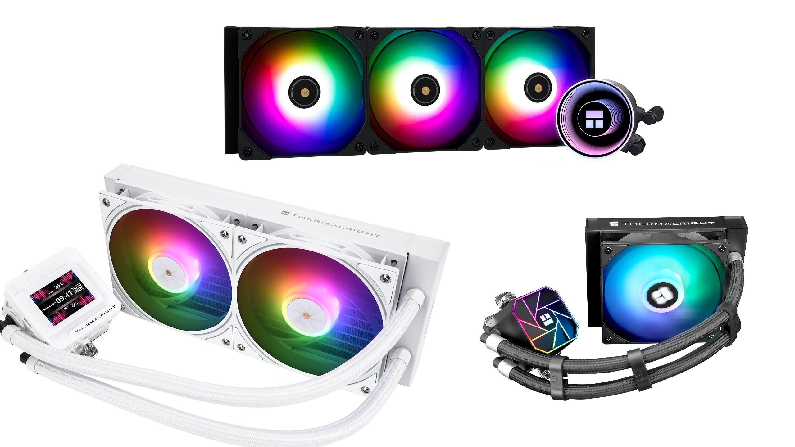 Different types of AIO Liquid Coolers (Image via Thermalright)